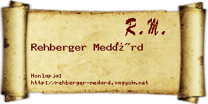 Rehberger Medárd névjegykártya